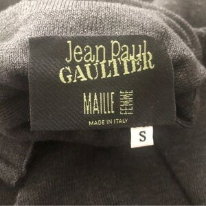 Jean Paul Gaultier Grey Wool Turtleneck Sweater Knit Long Sleeve Ruffled edging